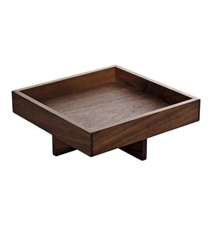 ANANTI brett m. lav fot kvadrat. Valnøtt L:180mm B:180mm H:71mm 